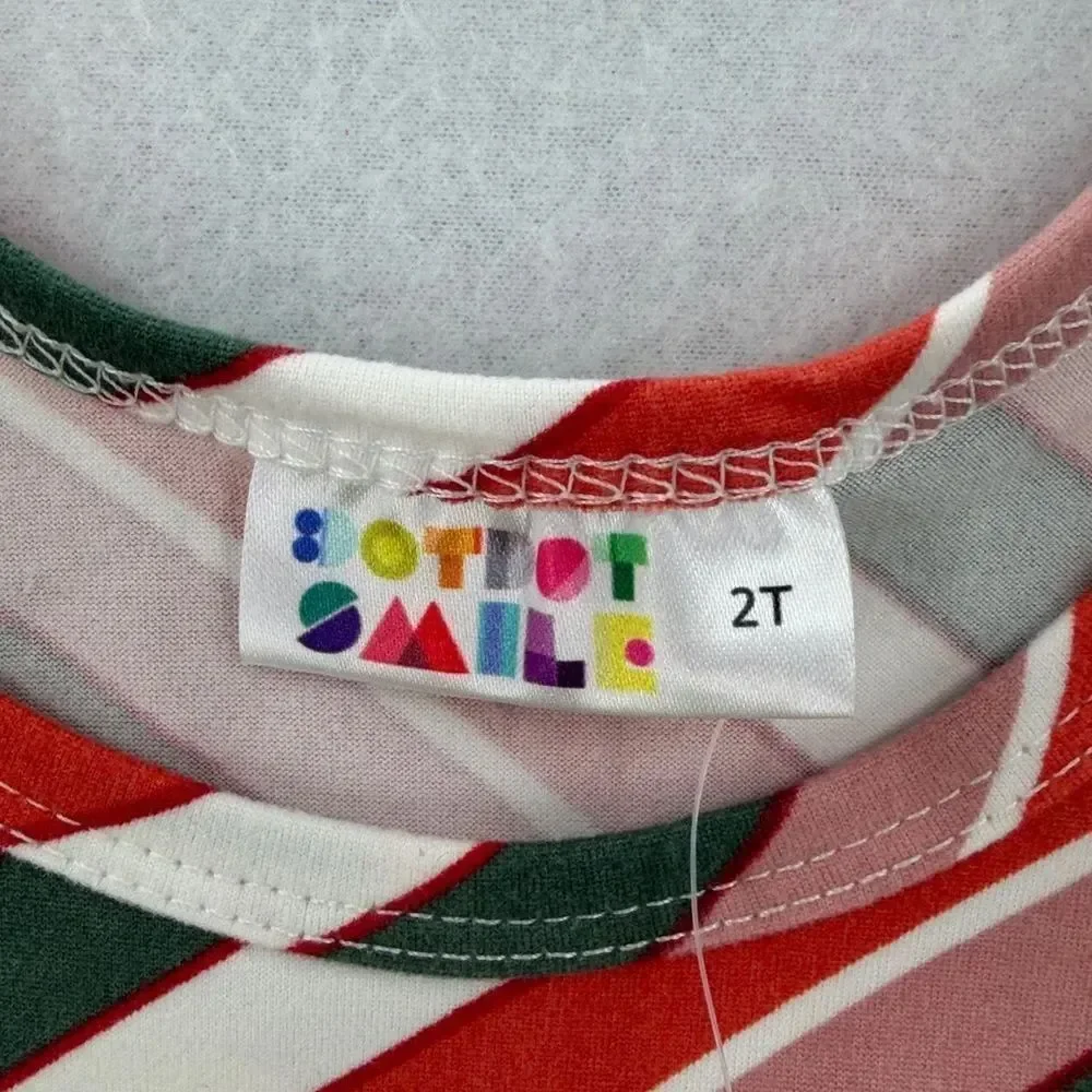 3For$20 Dot Dot Smile Red and White Striped Kids Dress size 2T